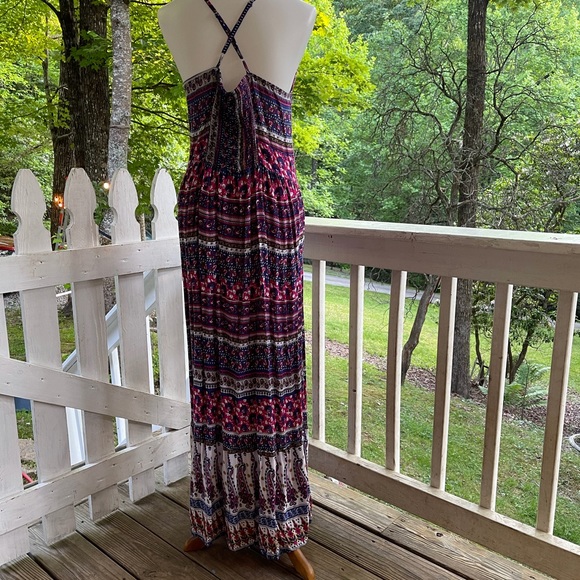 World Market Floral Maxi Dress L/XL FREE SHIP - Picture 5 of 5